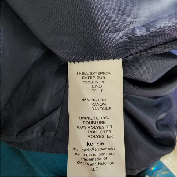 Kensie Woman’s Blue Linen Blend Sleeveless Shift Dress Size 6. Preowned - Picture 8 of 9